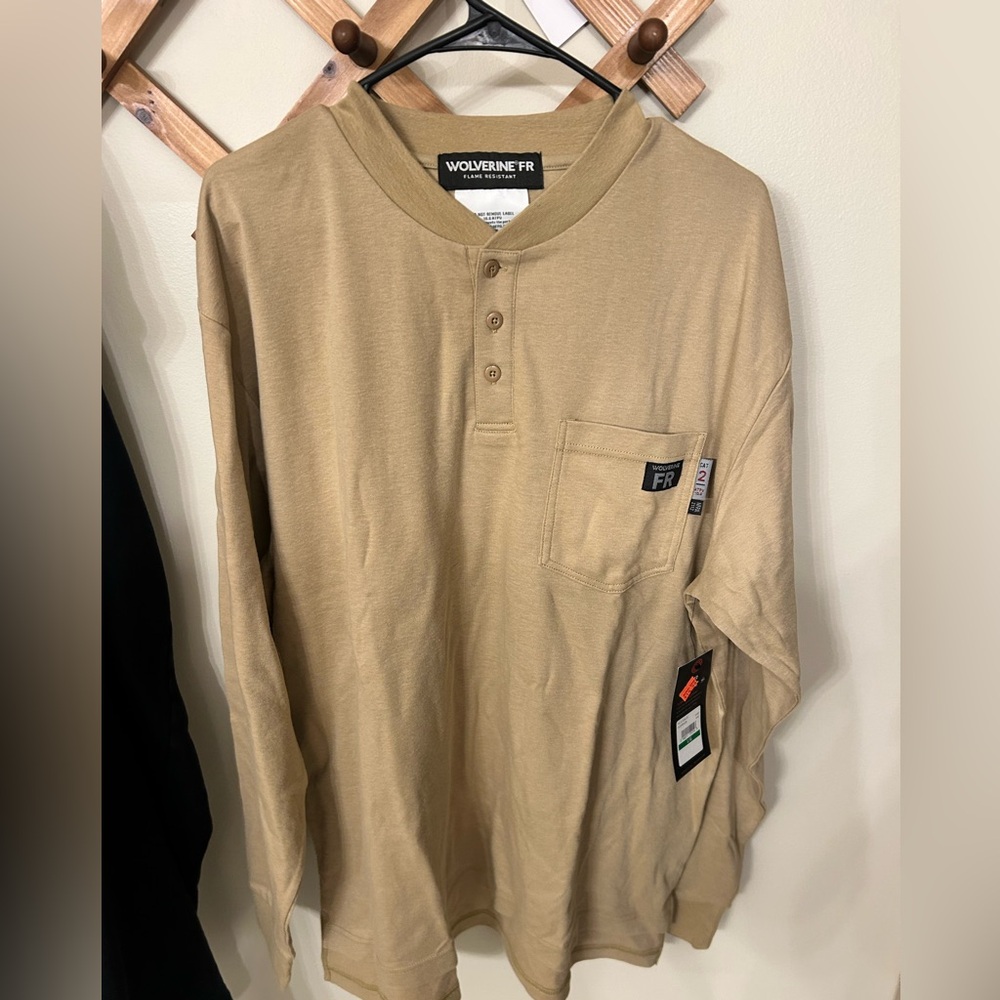 Wolverine Men's Beige Long Sleeve Henley